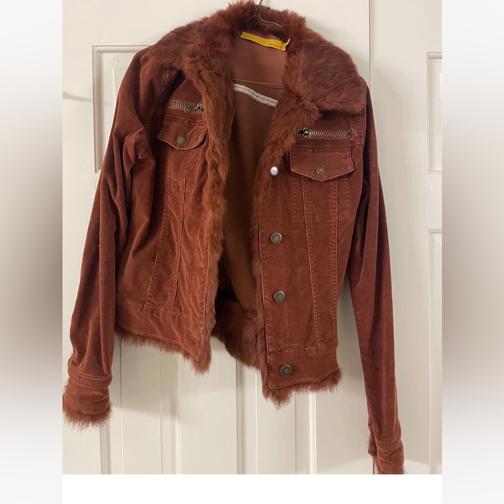 Y2K Vintage authentic twill22 jacket with authentic fur.